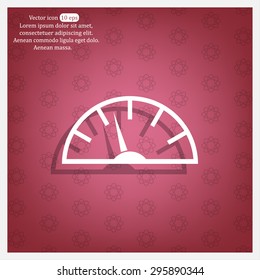 Speedometer icon or sign with arrow