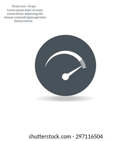 Speedometer icon or sign with arrow