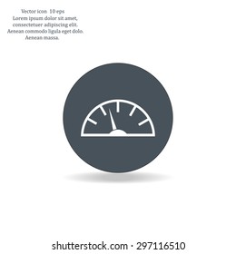 Speedometer icon or sign with arrow