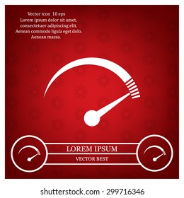 Speedometer icon or sign with arrow