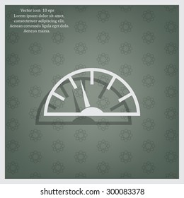 Speedometer icon or sign with arrow