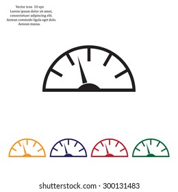 Speedometer icon or sign with arrow