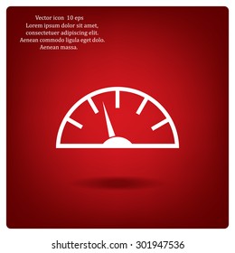 Speedometer icon or sign with arrow