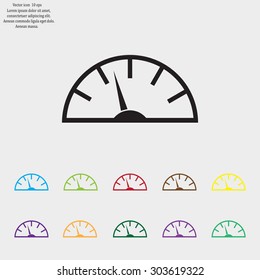 Speedometer icon or sign with arrow
