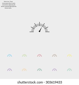 Speedometer icon or sign with arrow