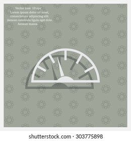Speedometer icon or sign with arrow