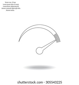 Speedometer icon or sign with arrow