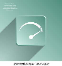 Speedometer icon or sign with arrow