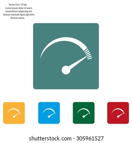 Speedometer icon or sign with arrow