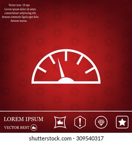 Speedometer icon or sign with arrow