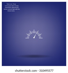 Speedometer icon or sign with arrow