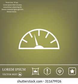 Speedometer icon or sign with arrow