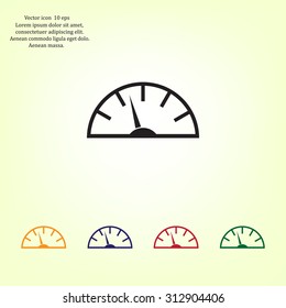 Speedometer icon or sign with arrow