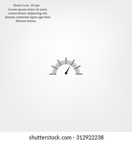 Speedometer icon or sign with arrow