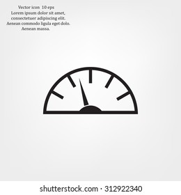 Speedometer icon or sign with arrow