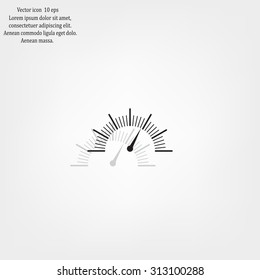 Speedometer icon or sign with arrow