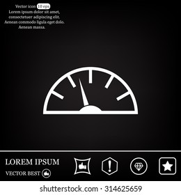 Speedometer icon or sign with arrow