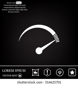 Speedometer icon or sign with arrow