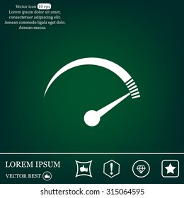 Speedometer icon or sign with arrow