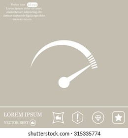 Speedometer icon or sign with arrow