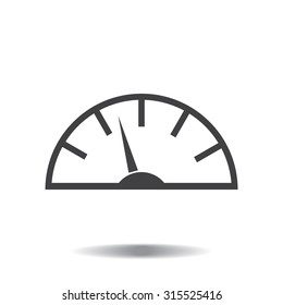 Speedometer icon or sign with arrow