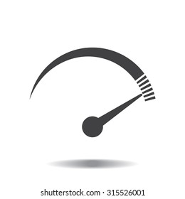 Speedometer icon or sign with arrow