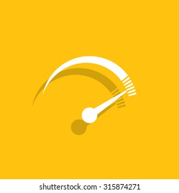 Speedometer icon or sign with arrow