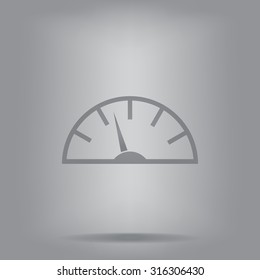 Speedometer icon or sign with arrow