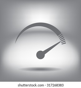 Speedometer icon or sign with arrow