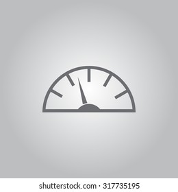 Speedometer icon or sign with arrow