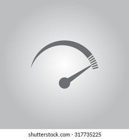 Speedometer icon or sign with arrow