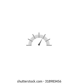 Speedometer icon or sign with arrow