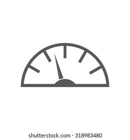 Speedometer icon or sign with arrow
