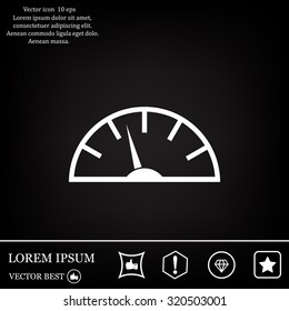 Speedometer icon or sign with arrow