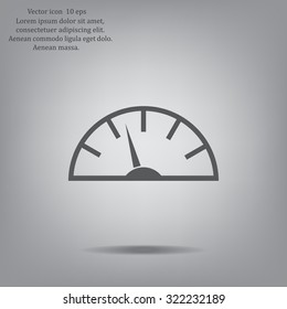 Speedometer icon or sign with arrow