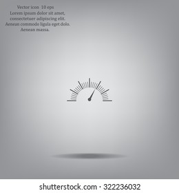 Speedometer icon or sign with arrow