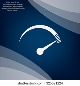Speedometer icon or sign with arrow