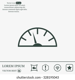 Speedometer icon or sign with arrow