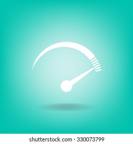 Speedometer icon or sign with arrow