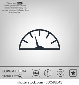 Speedometer icon or sign with arrow