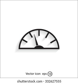 Speedometer icon or sign with arrow