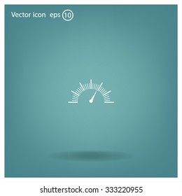 Speedometer icon or sign with arrow