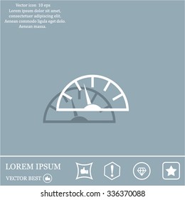 Speedometer icon or sign with arrow