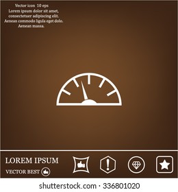Speedometer icon or sign with arrow