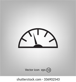 Speedometer icon or sign with arrow