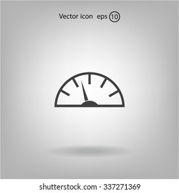 Speedometer icon or sign with arrow