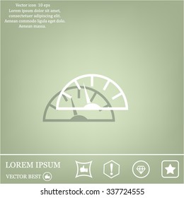 Speedometer icon or sign with arrow
