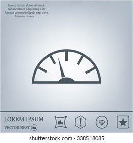 Speedometer icon or sign with arrow