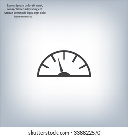 Speedometer icon or sign with arrow