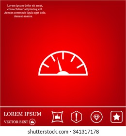 Speedometer icon or sign with arrow